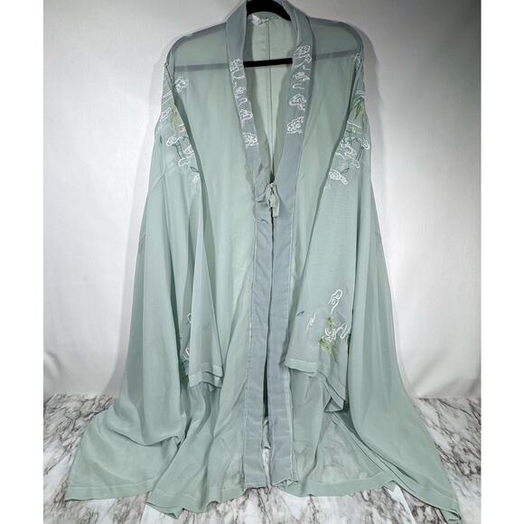 Unbranded Other - Asian Embroidered Chinese Hanfu Sheer Outer Robe M Cosplay Costume Kimono Jacket
